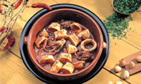 Calamares con salsa de almendras